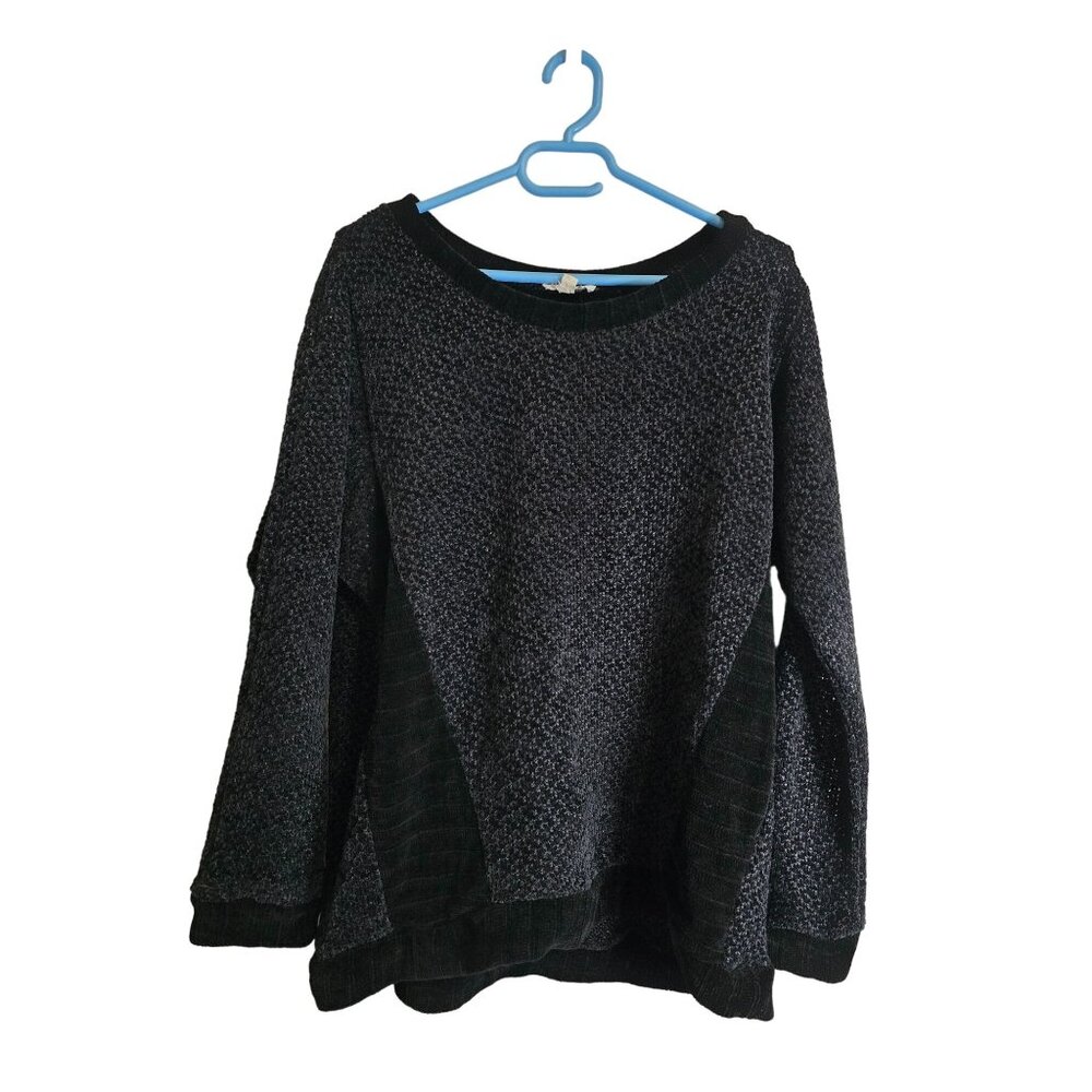 Entro Womens Oversized Black‎ Sweater Small Comfy Knit Long Sleeve Top